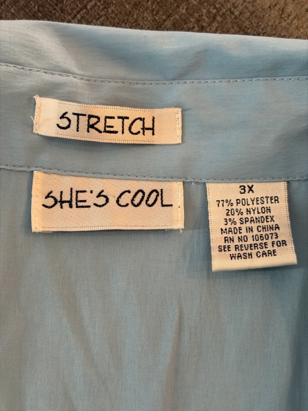 She’s Cool Stretch Blue Button Front Career Blouse Top 3X - Picture 2 of 6